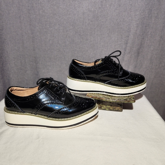 Dadawen Black and White Platform Oxford Size 37  6/6.5 - Picture 4 of 12